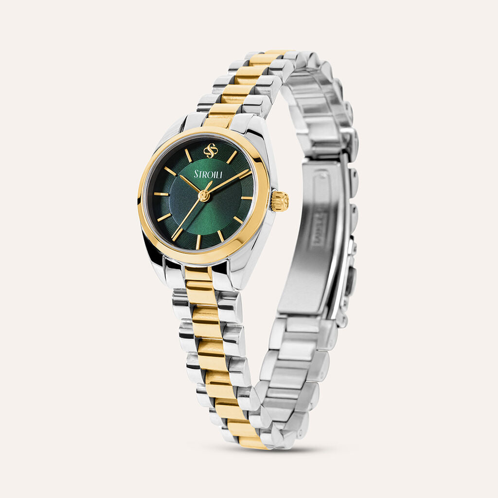 Orologio Stroili Carrie Lady 24 Mm Acciaio/Pvd Oro Braccialato Quadrante Verde