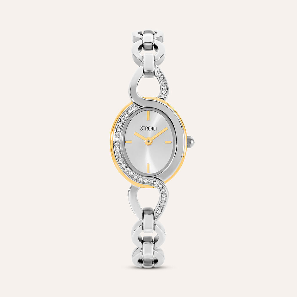 Orologio Stroili Montmartre Lady Strass Ovale 24X40 Mm Acciaio/Pvd Oro Braccialato/Strass