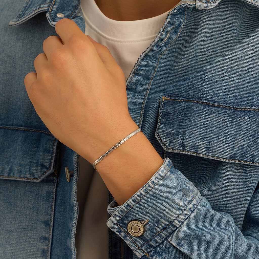 Bracciale Stroili Gentleman Collection Argento Maglia Snake