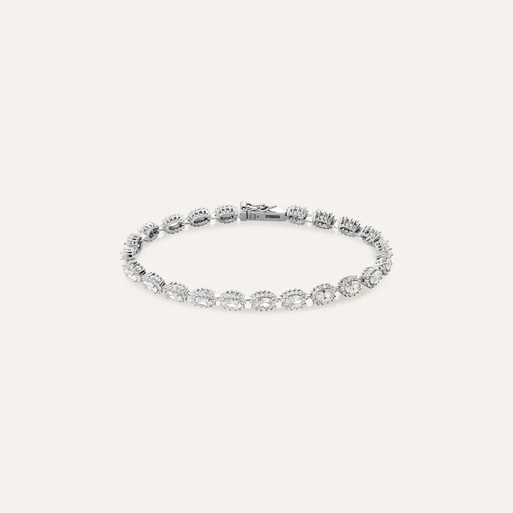 Bracciale Tennis Stroili Silver Elegance Argento E Zirconi Taglio Ovale Contornati