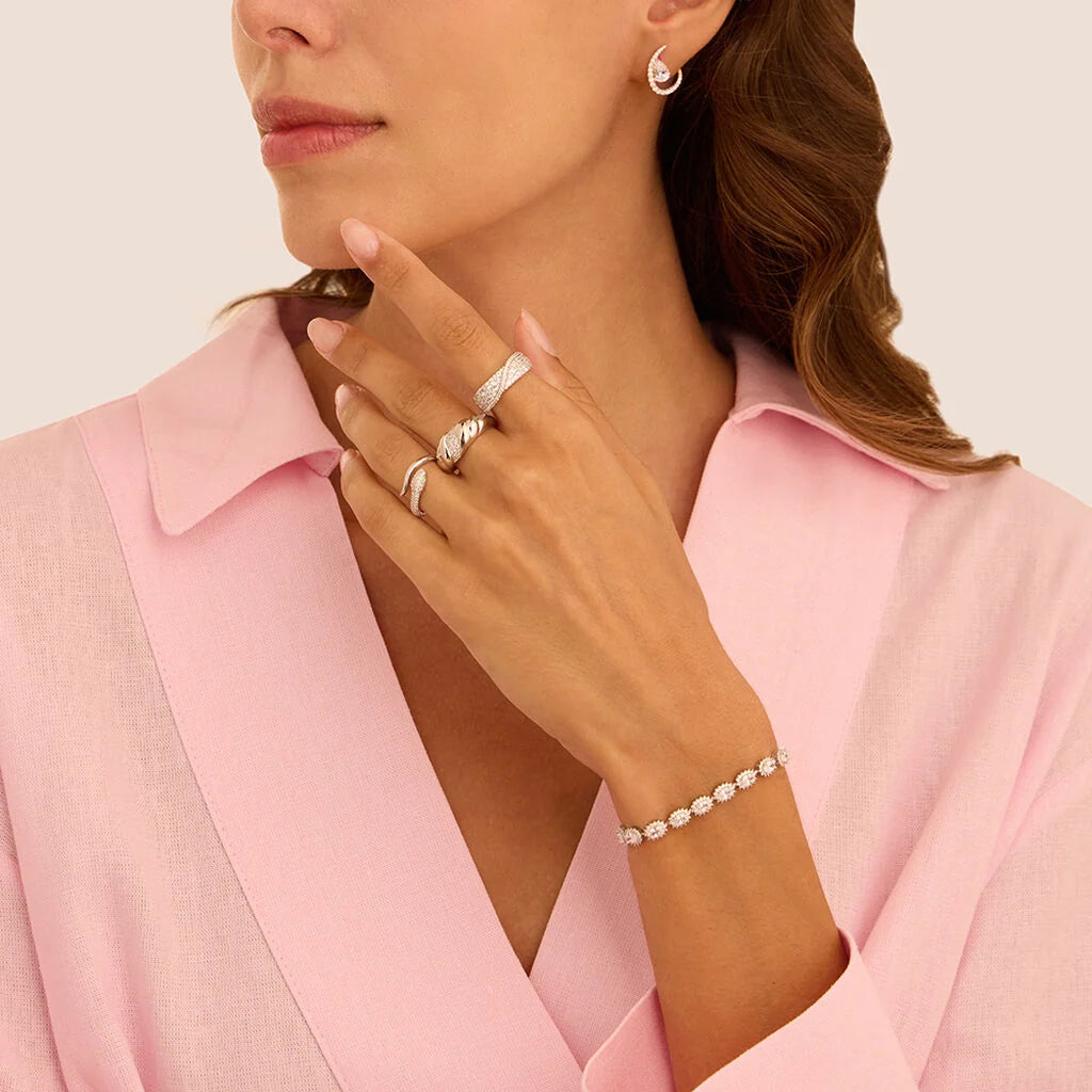 Bracciale Tennis Stroili Silver Elegance Argento E Zirconi Taglio Ovale Contornati