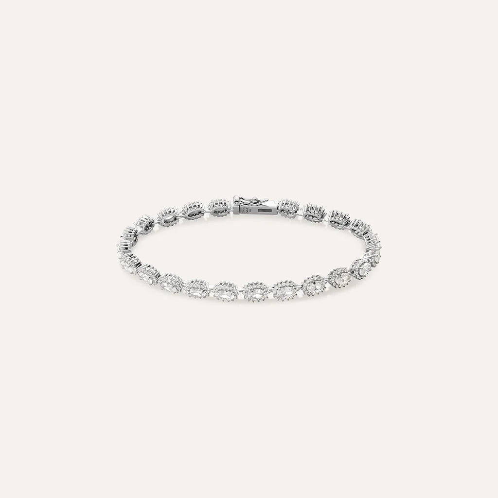 Bracciale Tennis Stroili Silver Elegance Argento E Zirconi Taglio Ovale Contornati