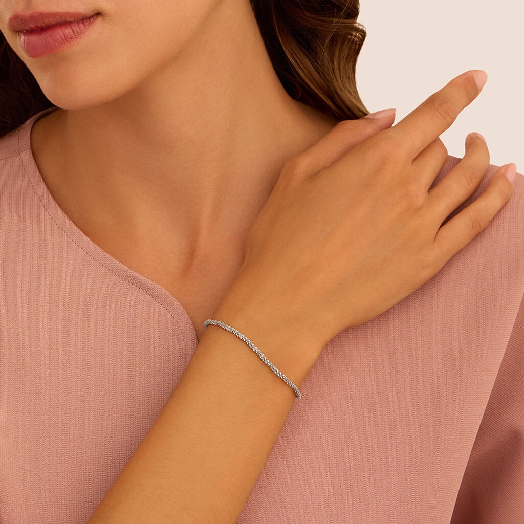 Bracciale Stroili Moonlight Acciaio Catena Maglia Criss-Cross