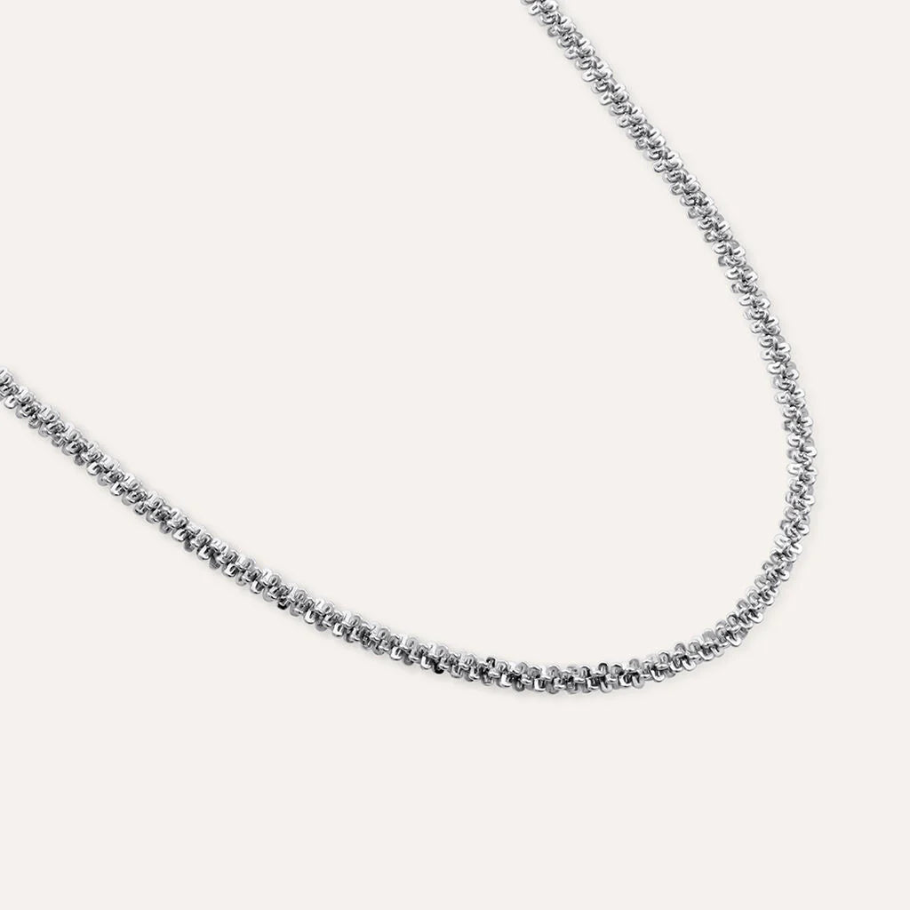 Collana Stroili Moonlight Acciaio Catena Maglia Criss-Cross