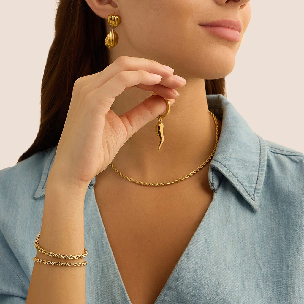 Collana Stroili Radiance Acciaio Pvd Oro Catena Maglia Corda