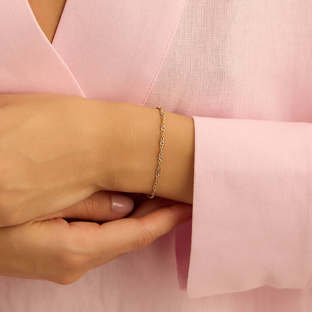 Bracciale Stroili Radiance Acciaio Pvd Oro Catena Maglia Singapore