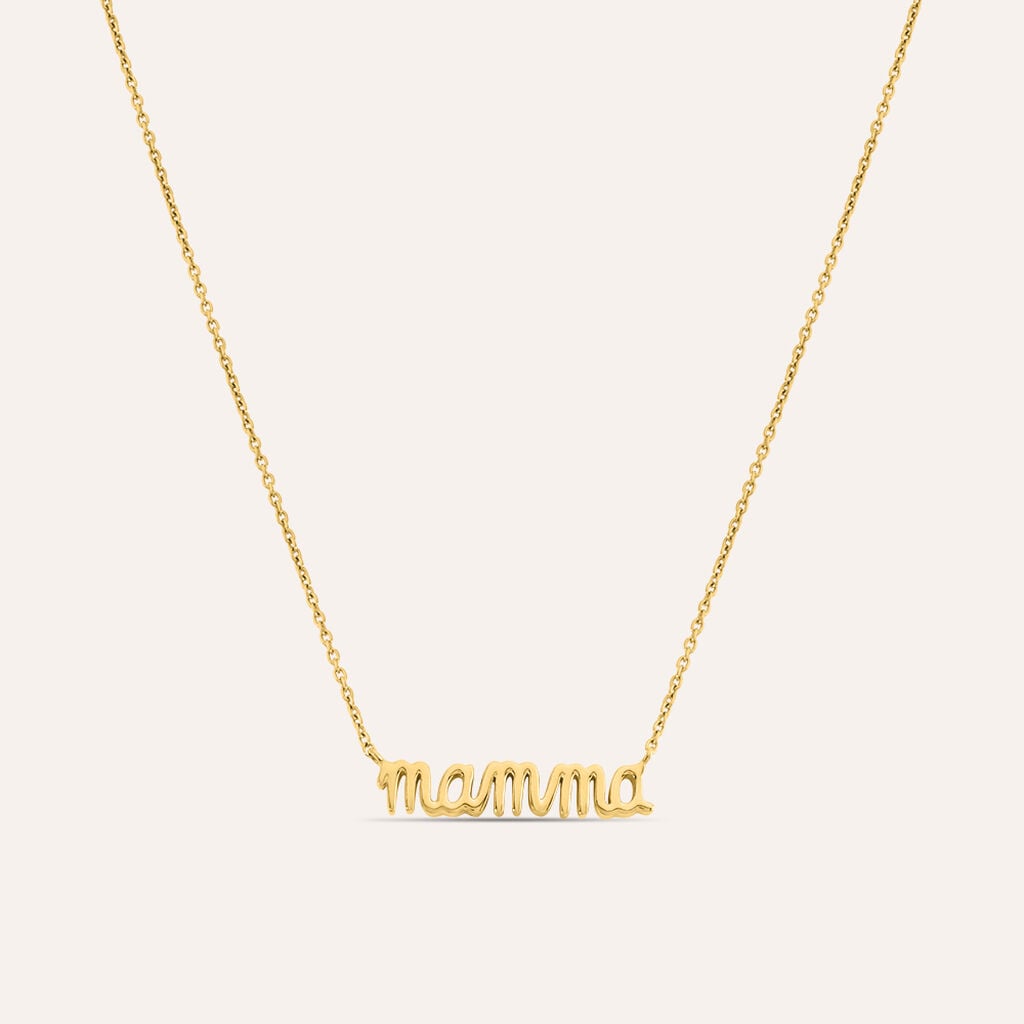 Collana Stroili Silver Collection Argento Dorato Scritta "Mamma"
