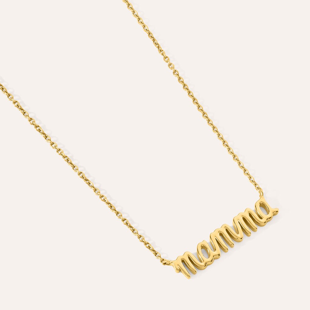 Collana Stroili Silver Collection Argento Dorato Scritta "Mamma"