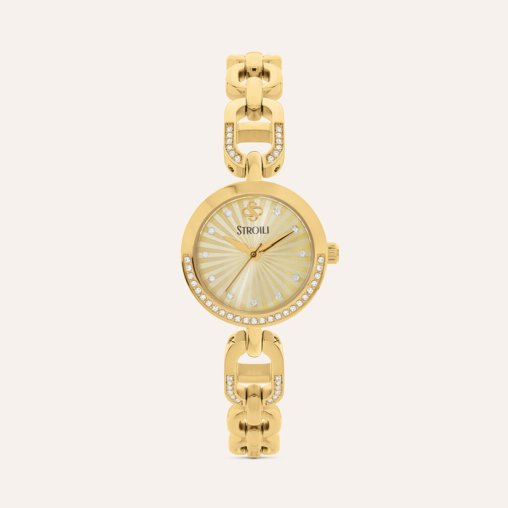 Orologio Stroili Vivienne Lady 23,5 Mm Acciaio Braccialato Pvd Oro/Strass