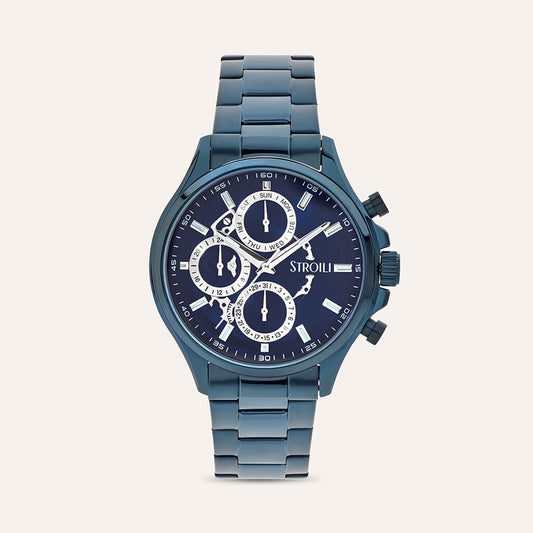 Orologio Stroili Chicago Multifunzione 42 Mm Acciaio Braccialato Pvd Blu