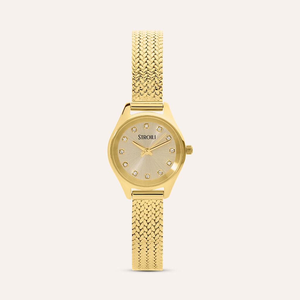 Orologio Stroili Nora Lady 24 Mm Acciaio Braccialato Pvd Oro