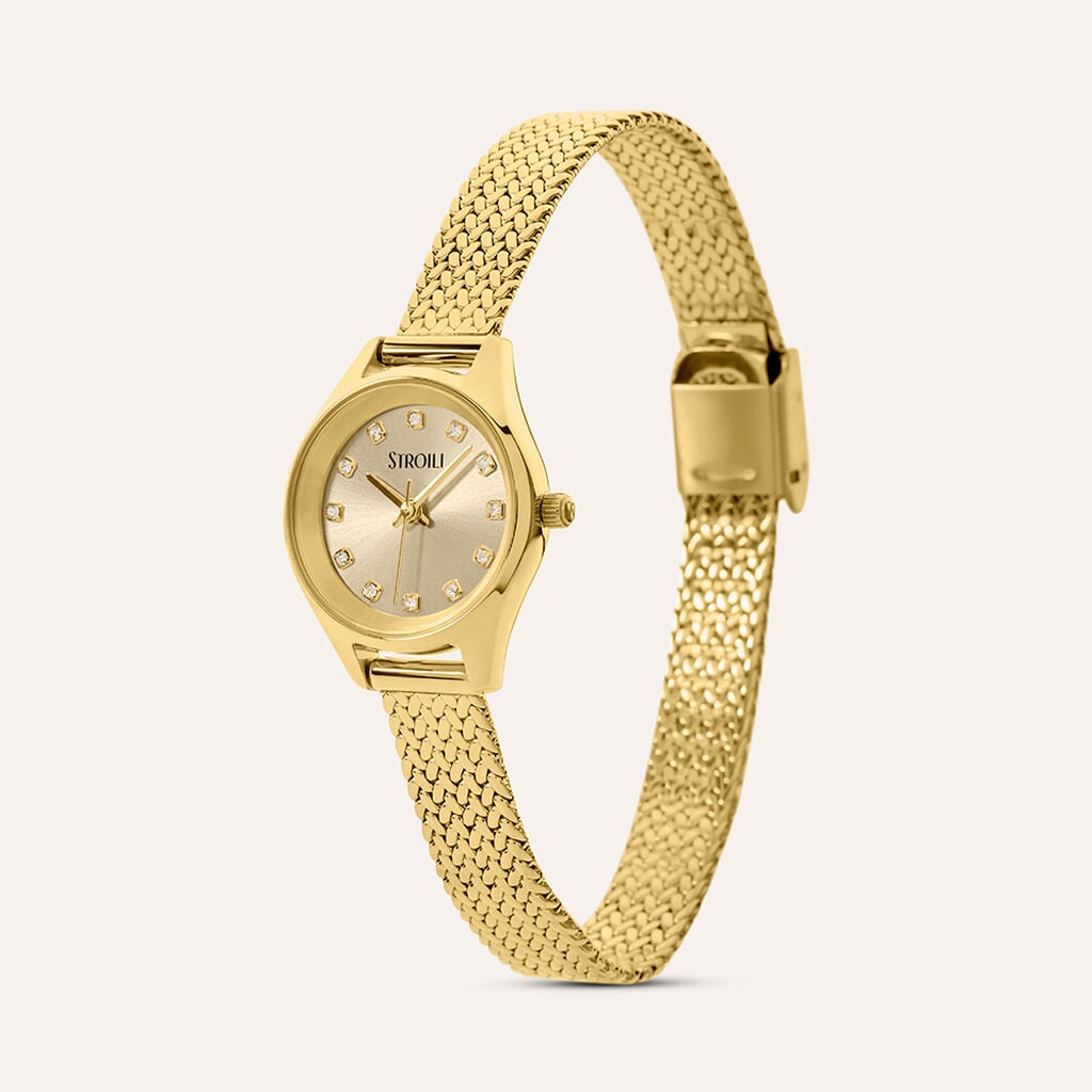 Orologio Stroili Nora Lady 24 Mm Acciaio Braccialato Pvd Oro