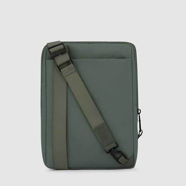 Borselli Piquadro Borsello Porta Ipad In Tessuto E Inserto Pelle Verde