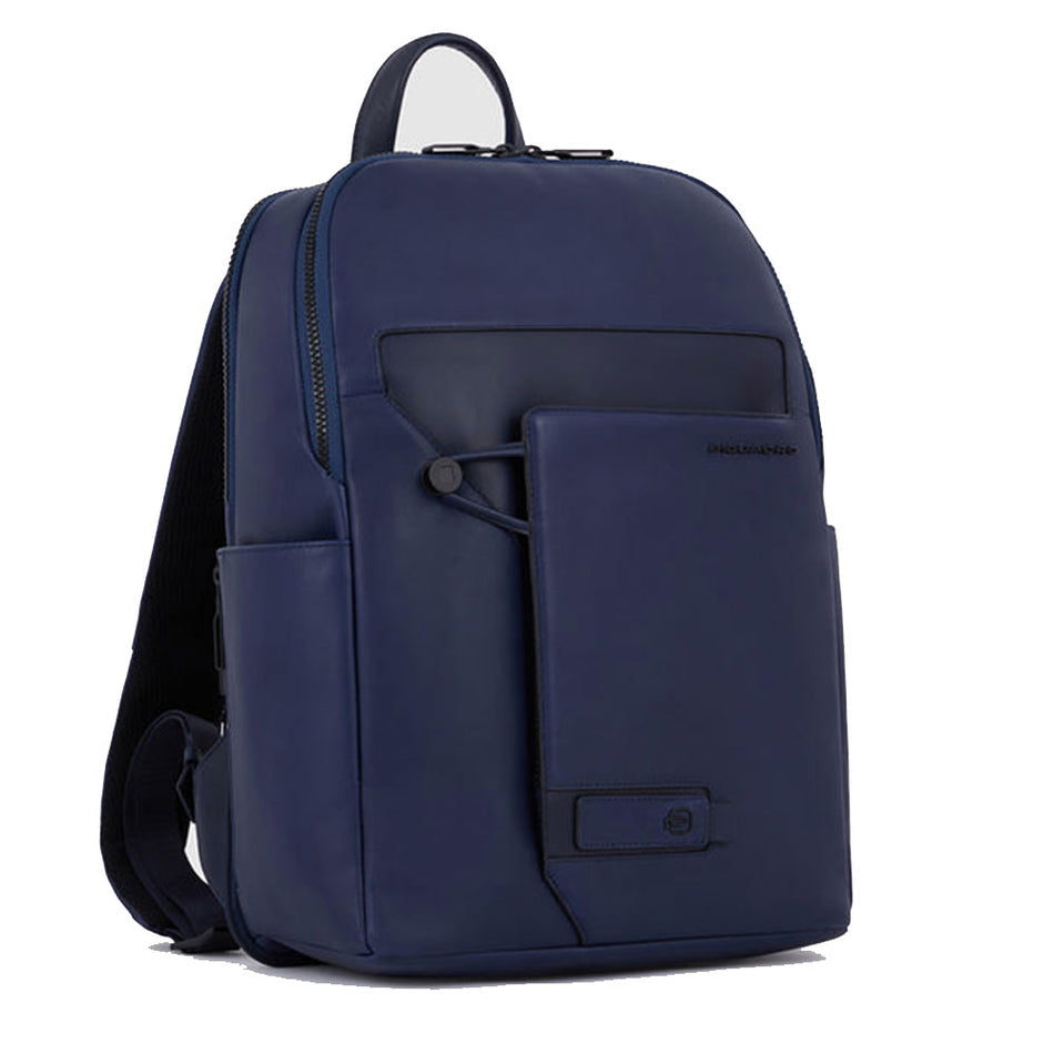 Zaini Piquadro Zaino Porta Pc Ipad In Pelle Blu