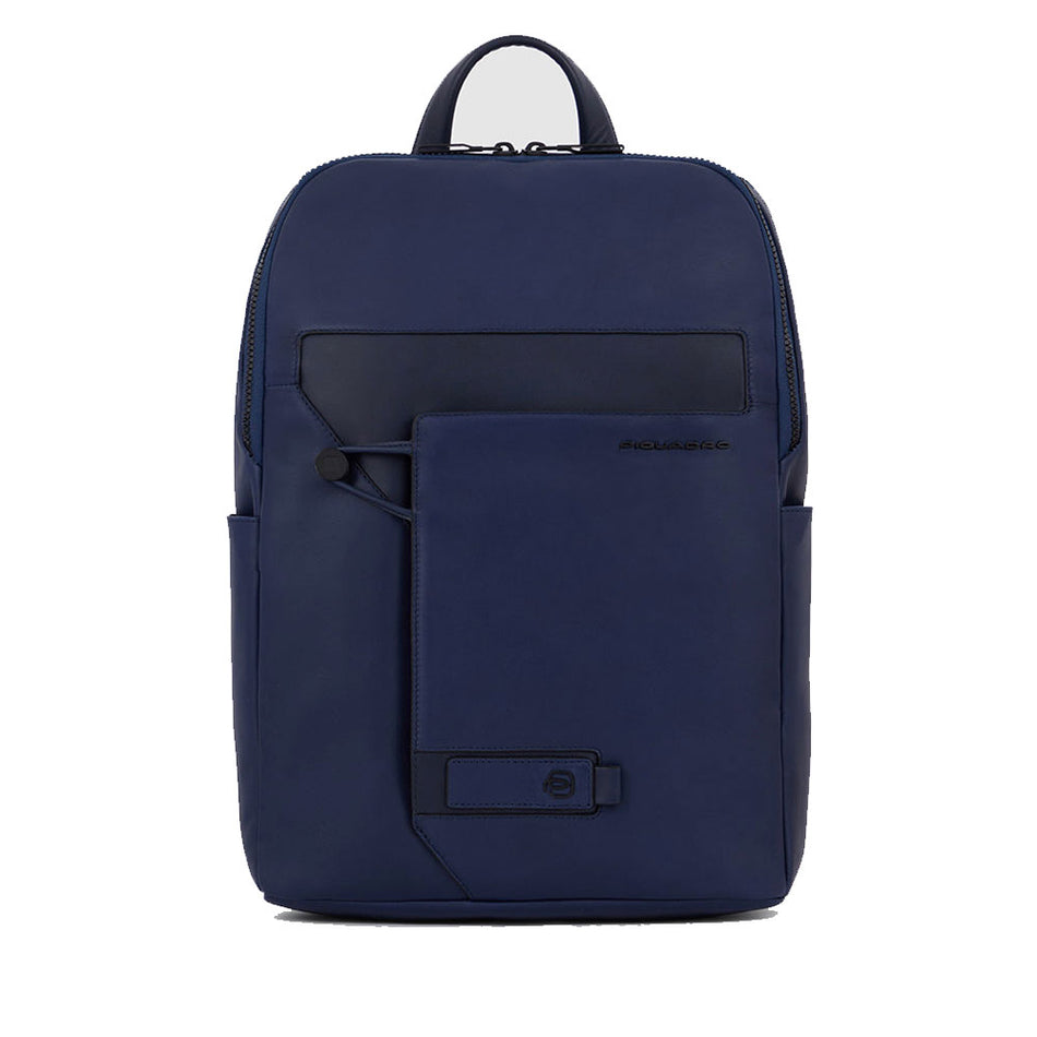 Zaini Piquadro Zaino Porta Pc Ipad In Pelle Blu