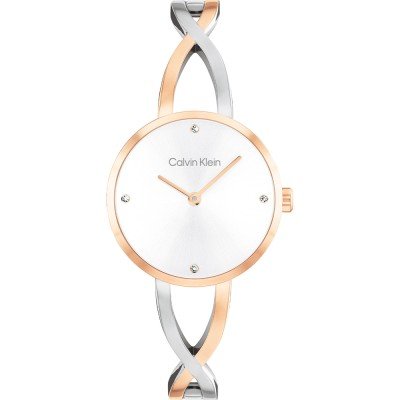 Orologio Calvin Klein Sculpted Embrace Lady 28 mm Bicolore Acciaio Pvd Oro Rosa