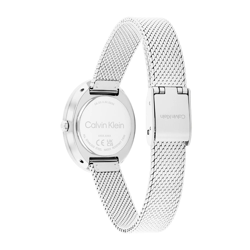 Orologio Calvin Klein Twisted Bazel Lady 24 Mm Acciaio Braccialato Maglia Milanese Nero