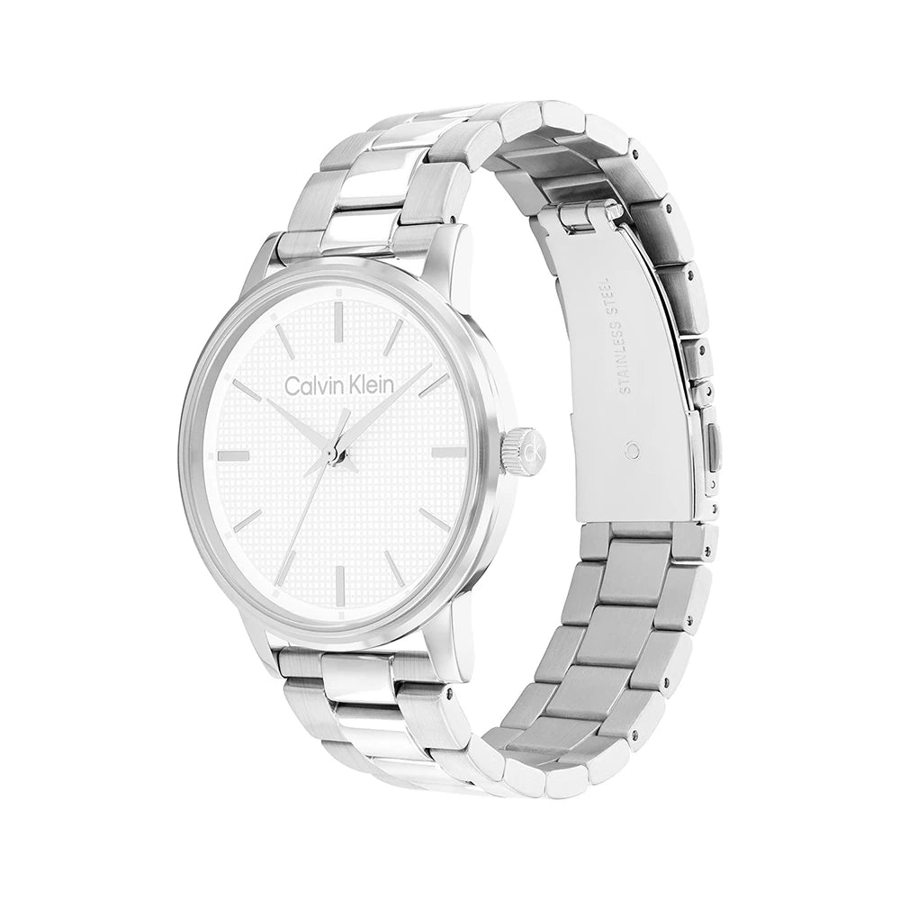 Orologio Uomo Calvin Klein Linked Gent 41 Mm Acciaio Braccialato Satinato/Lucido Bianco