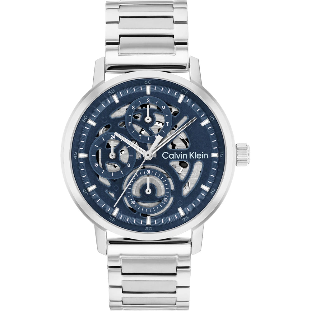 Orologio Calvin Klein Gauge Multifunzione 41 Mm Acciaio Braccialato Blu/Silver