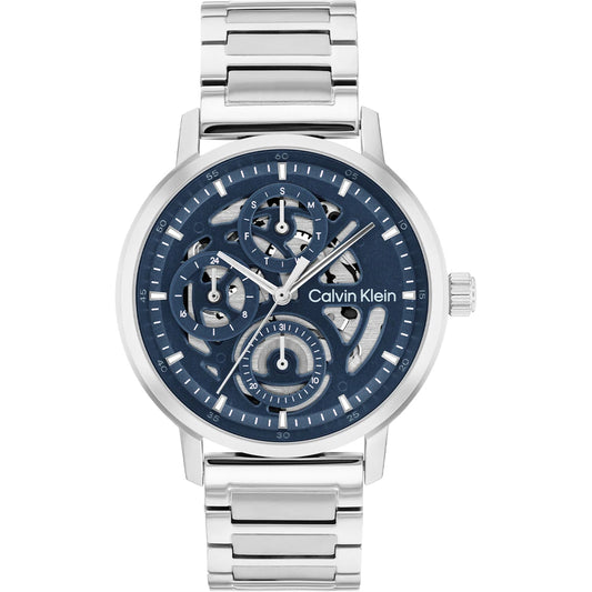 Orologio Calvin Klein Gauge Multifunzione 41 Mm Acciaio Braccialato Blu/Silver
