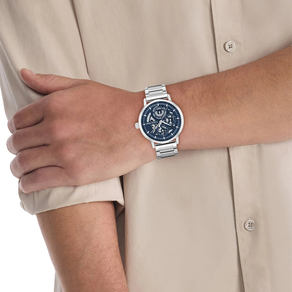 Orologio Calvin Klein Gauge Multifunzione 41 Mm Acciaio Braccialato Blu/Silver