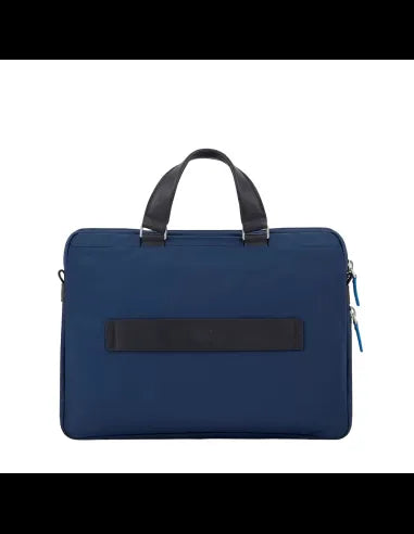 Borse Lavoro Piquadro Cartella Porta Pc Ipad In Nylon Inserto Pelle Blu