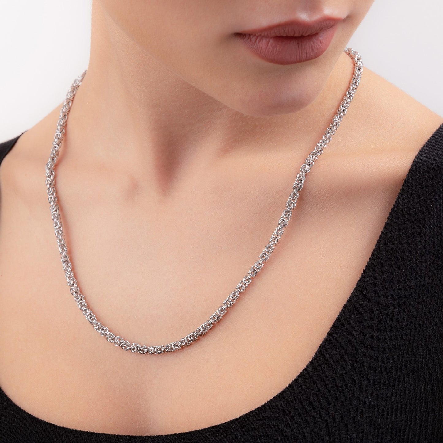 Collana Gerardo Sacco in Argento Maglia Bizantina