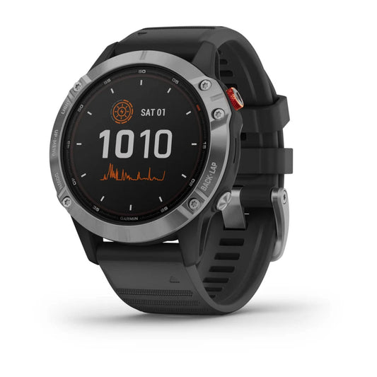 Orologio Garmin Fenix 6 Solar 47 mm Silver con cinturino black