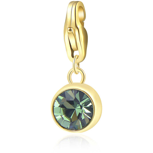 Ciondoli Sagapò Happy Be Chic Charm Pvd Oro Cristallo Verde