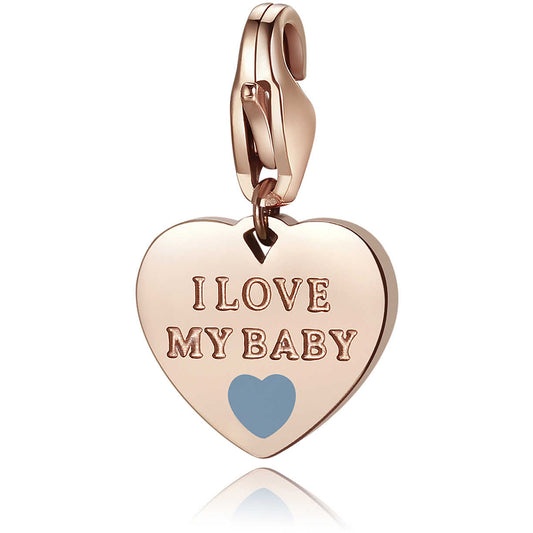 Ciondoli Sagapò Happy Charm I Love My Baby Cuore Pvd Oro Rosa