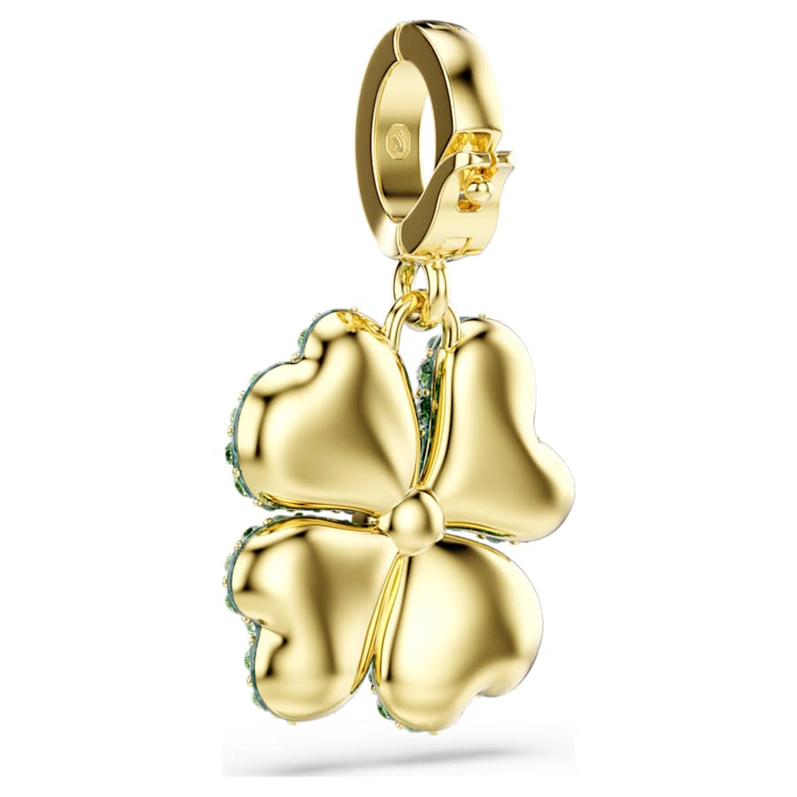 Charm Swarovski Idyllia Quadrifoglio Piccolo Verde, Placcato color oro