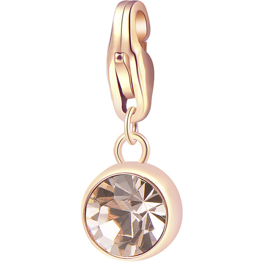 Ciondoli Sagapò Happy Be Chic Charm Pvd Oro Rosa Cristallo