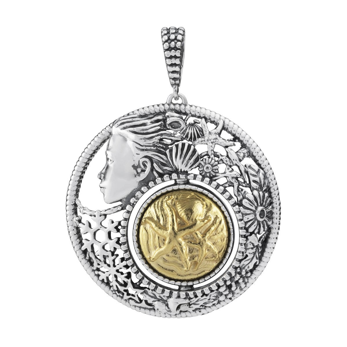 Ciondoli Gerardo Sacco Mesi Reverse Ciondolo in Argento Mese Luglio Cristallo Sfaccettato Blu