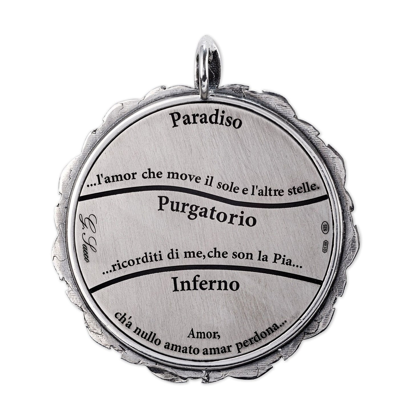 Pendente Gerardo Sacco Stil Novo Ciondolo in Argento Divina Commedia