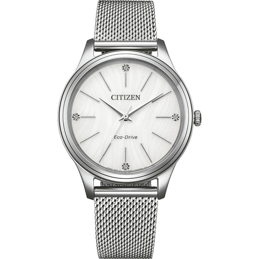 Orologio Citizen Of Action Lady Eco-Drive 34 mm Braccialato Bianco