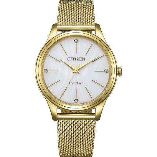 Orologio Citizen Of Action Lady Eco-Drive 34 mm Pvd Oro Braccialato