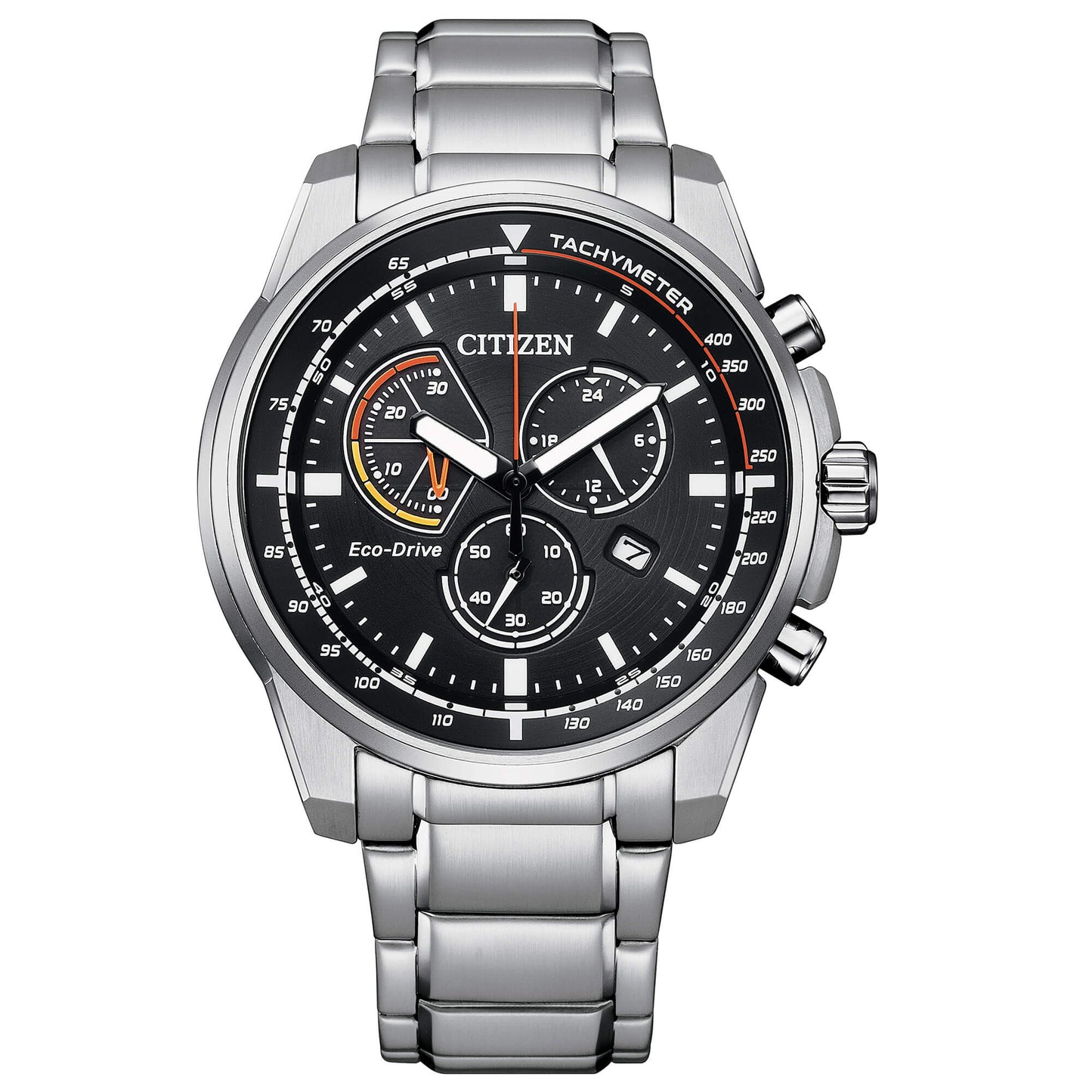 Orologio Citizen OF Crono Active ECO-DRIVE 44 mm acciaio Nero/Arancio