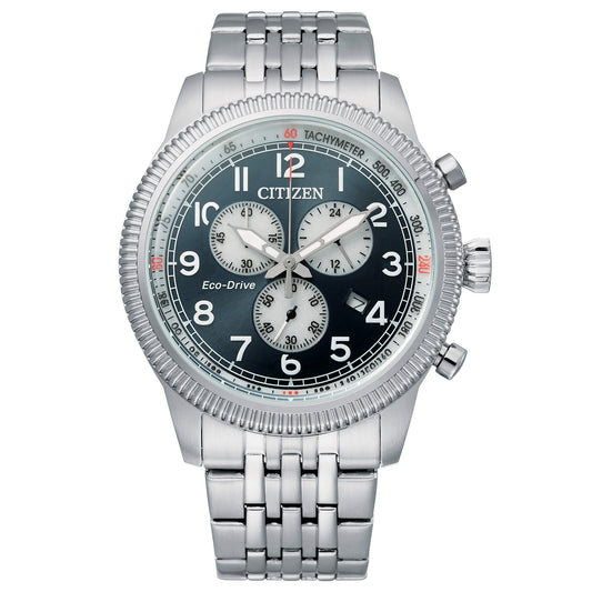 Orologio Citizen Of 2020 Collection Aviator Eco-Drive Chrono 42 mm Blu