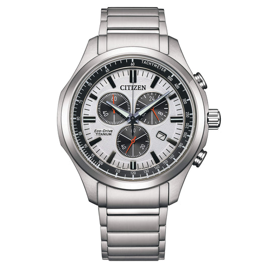 Orologio Citizen Crono Super Titanio 2530 Eco Drive 43 mm Bianco