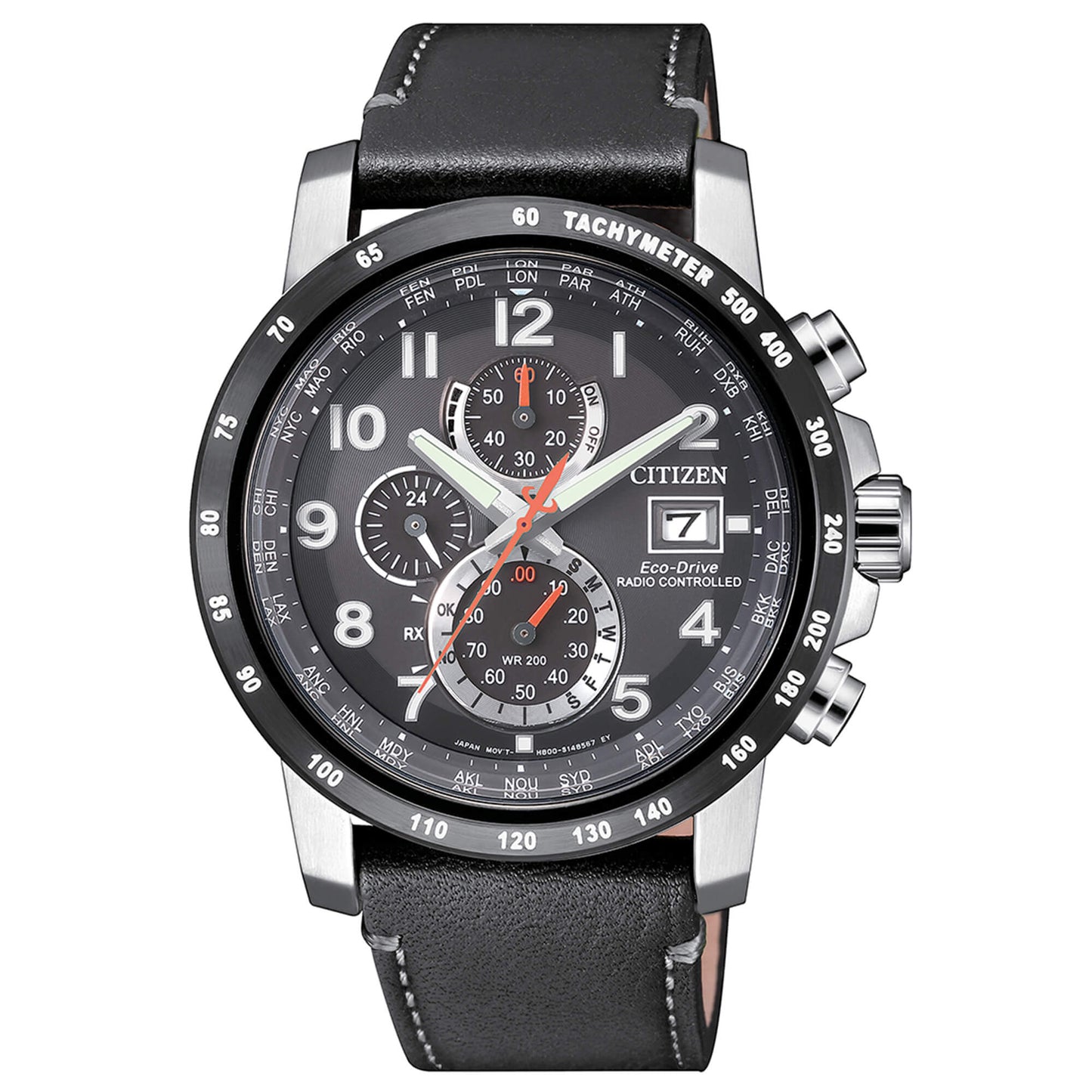 Orologio Citizen Radiocontrollato H800 Sport Eco-Drive Chrono Nero