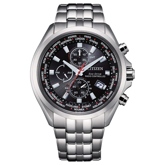 Orologio Citizen Radiocontrollato H804 Sport Eco-Drive Chrono 44 mm Nero