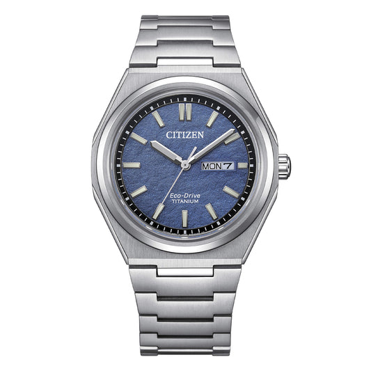 Orologio Citizen Super Titanium 0130 Eco-Drive 40 mm Blu