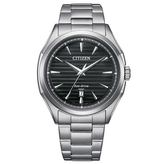 Orologio Citizen Elegant Eco-Drive 41 Mm.acciaio Braccialato Nero Indici Silver