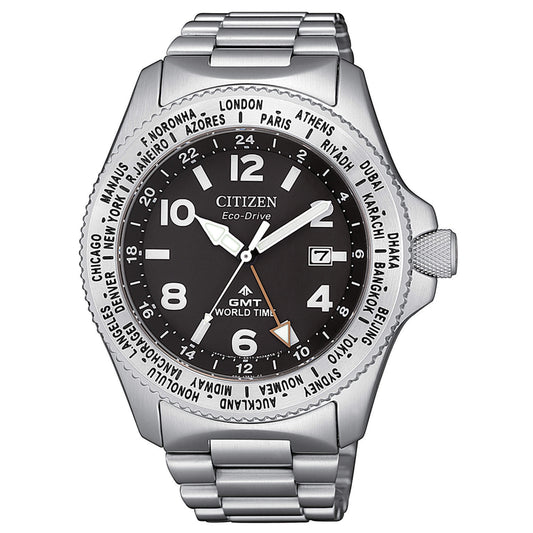 Orologio Citizen Promaster Field GMT Eco-Drive 42 mm Nero