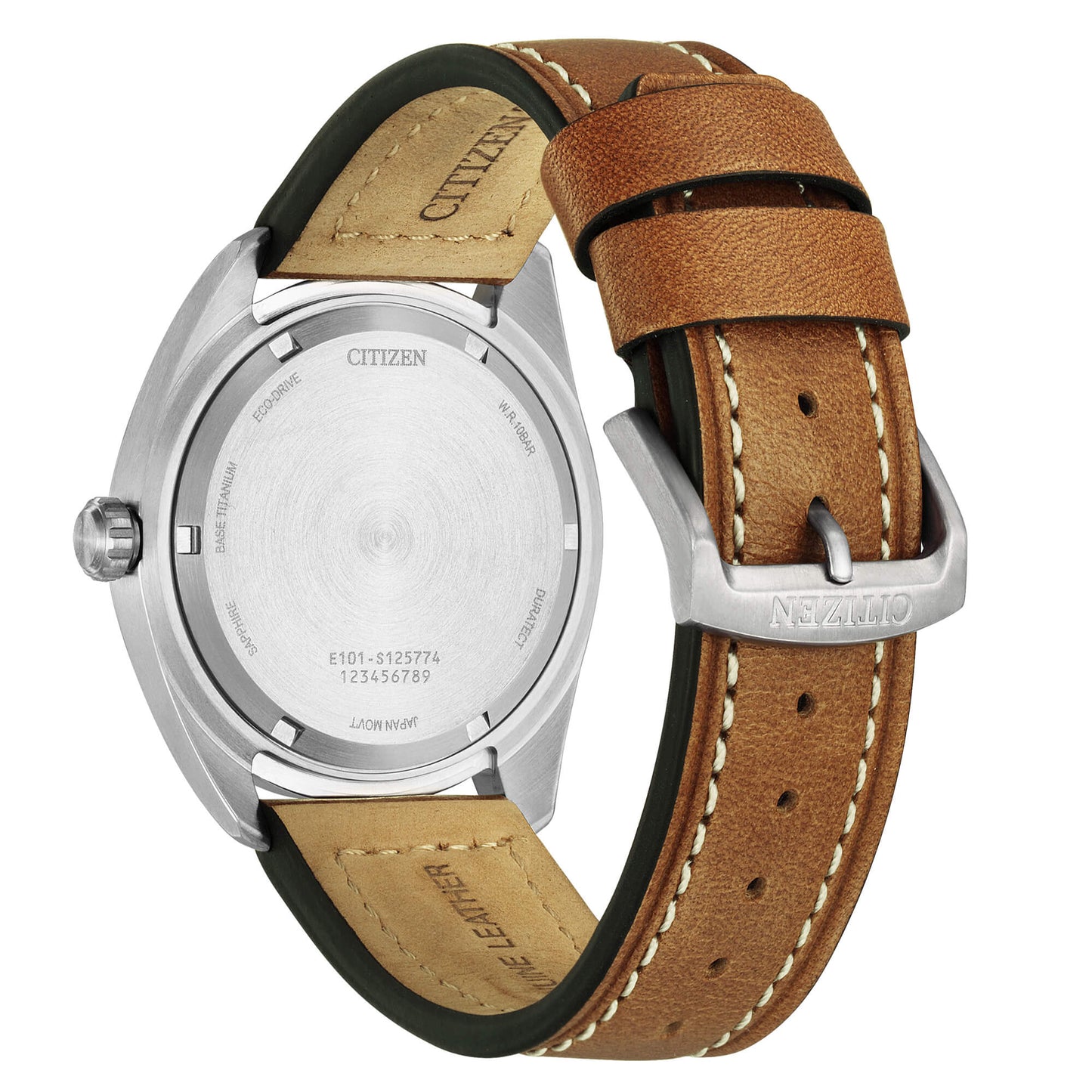 Orologio Super Titanium Eco Drive 8561 42 mm Cinturino Pelle Color Cuoio