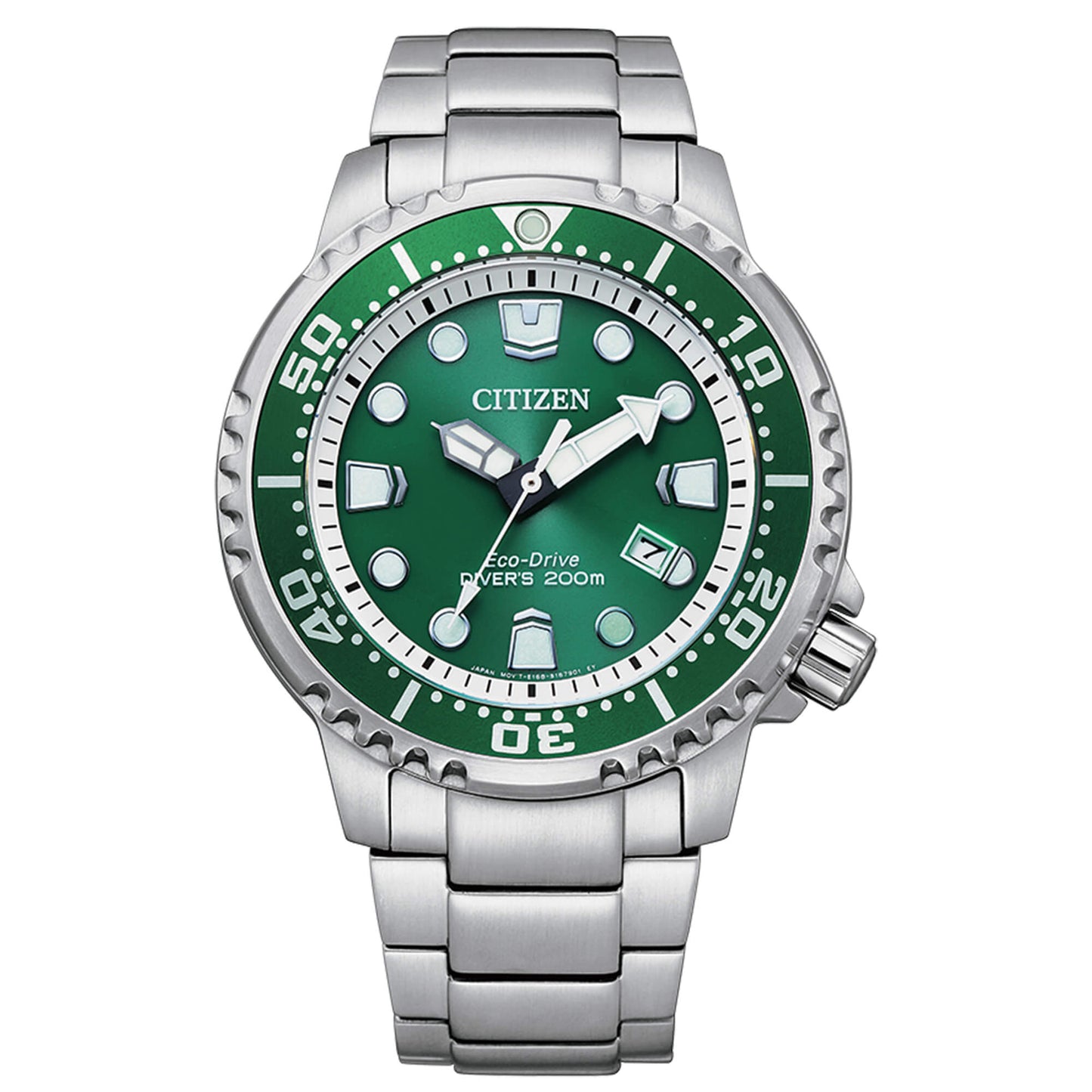 Orologio Citizen Promaster Diver's Eco Drive 200 mt 44 mm Braccialato Verde
