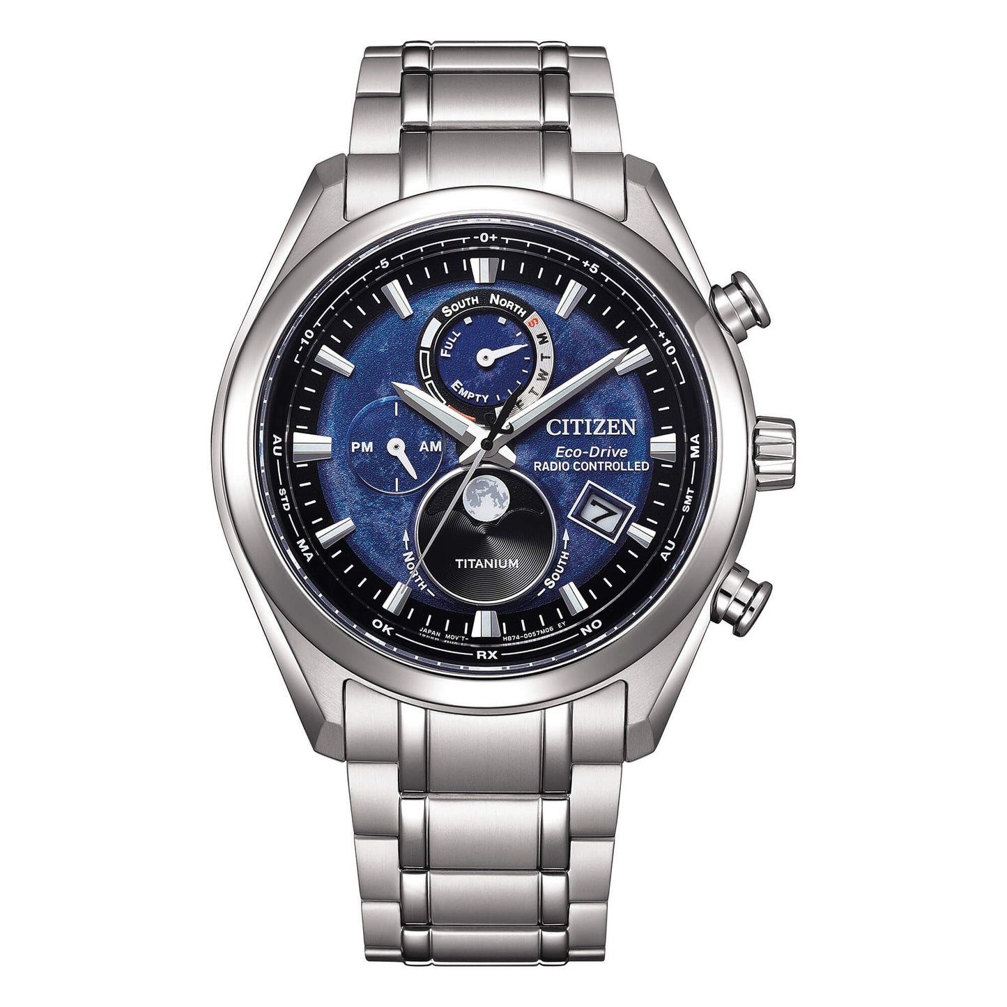 Orologio Citizen Radiocontrollato Tsuky-Yomi Moon phase Super Titanio 43 mm Blu