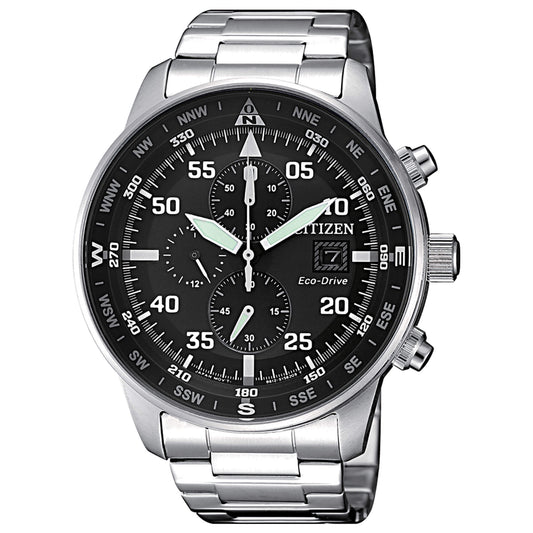Orologio Citizen OF Aviator Chrono Eco-Drive Chrono 44 mm Nero