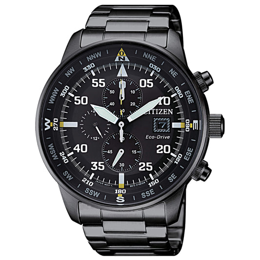 Orologio Citizen OF Aviator Crono Eco-Drive Chrono 44 mm Nero