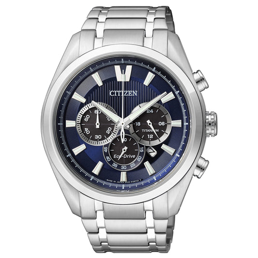 Orologio Citizen Super Titanium Crono Super Titanio 4010 Eco-Drive Chrono 43 mm Blu